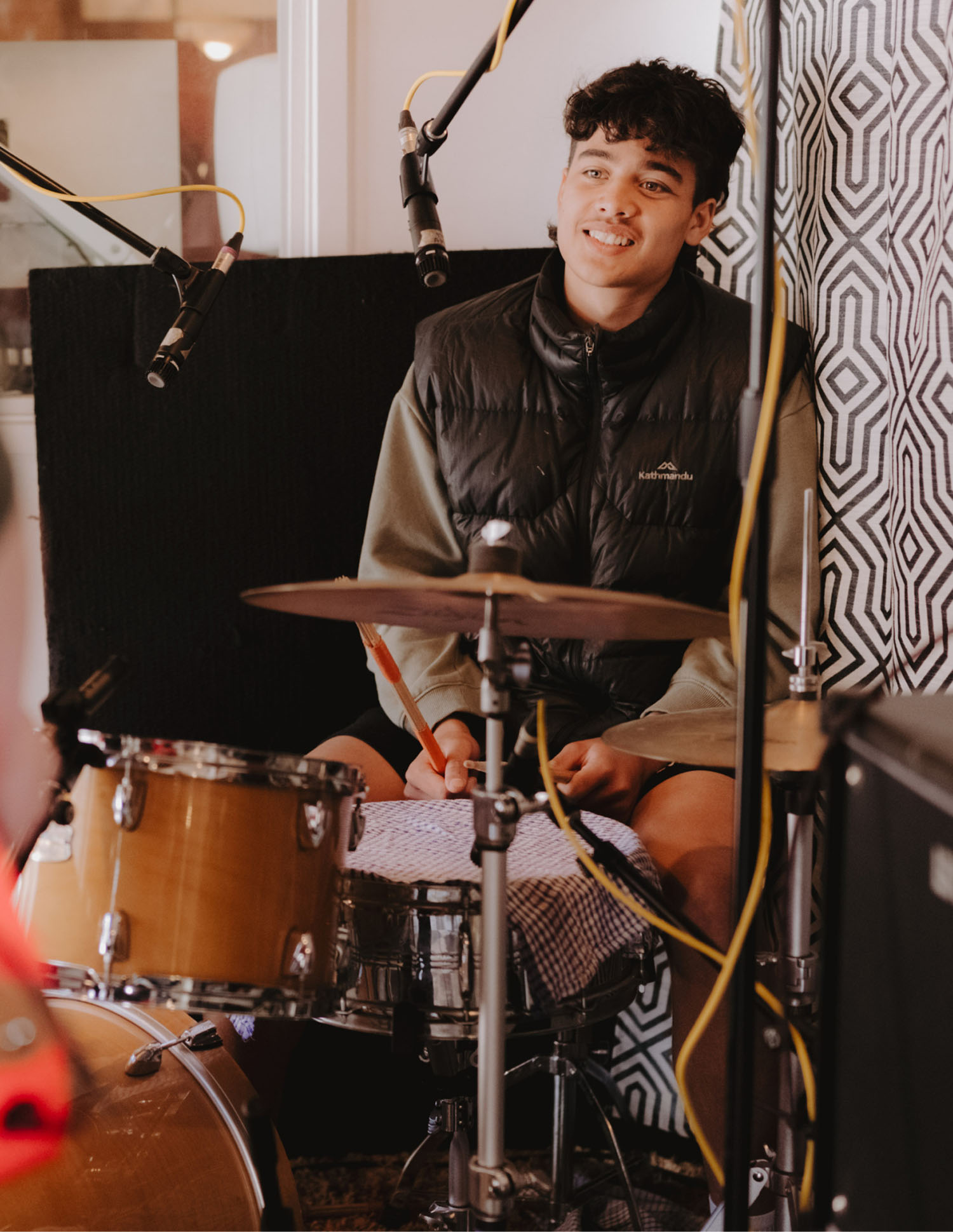 Alice Miller School student playing drums